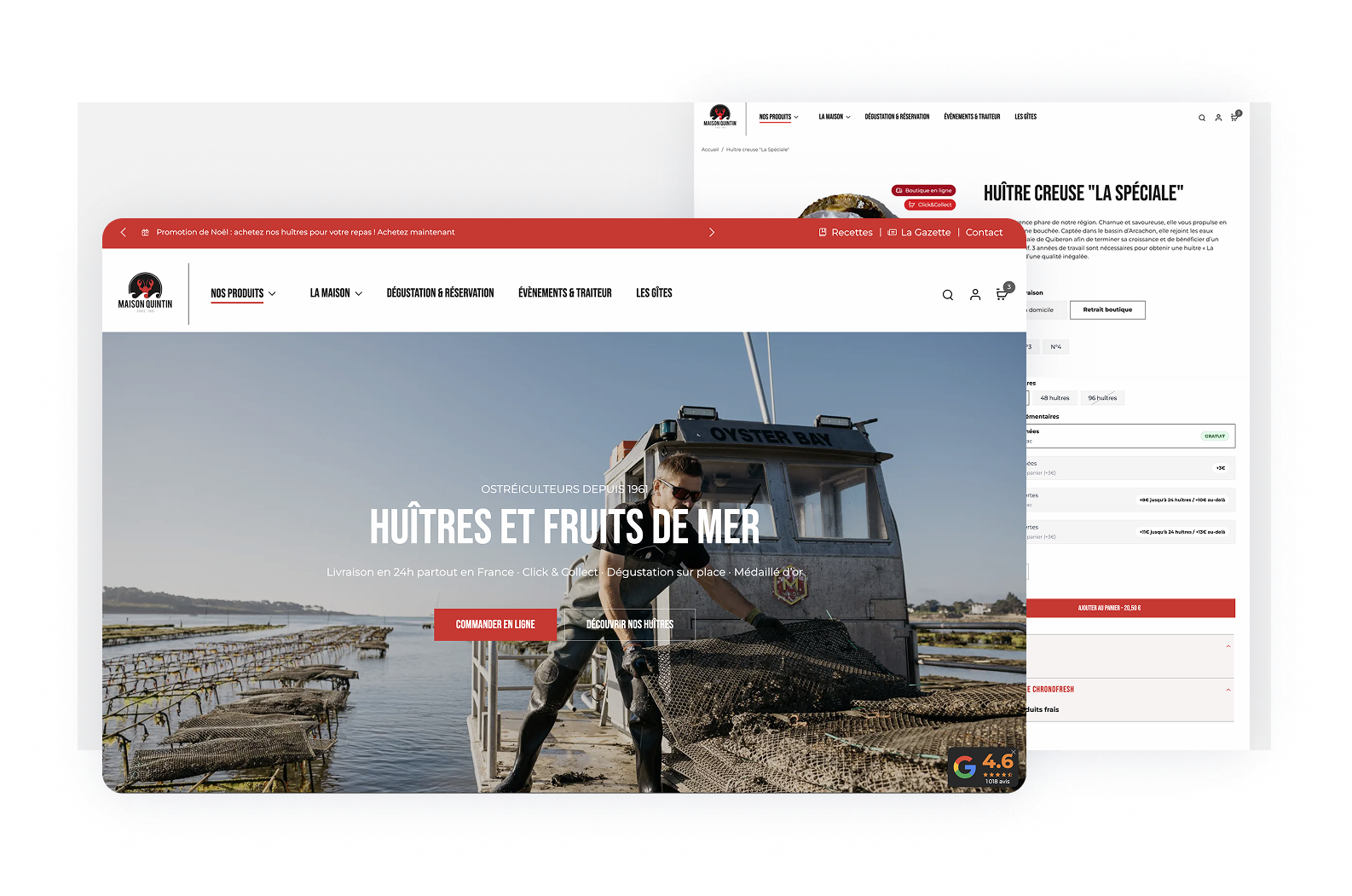 Maison quintin - site internet après refonte